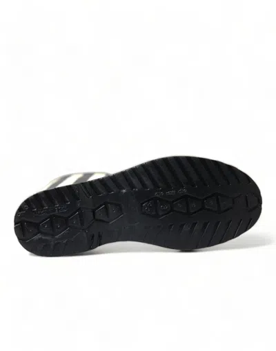 Dolce & Gabbana Black Rubber Knee High Flat Boots Shoes In Multi