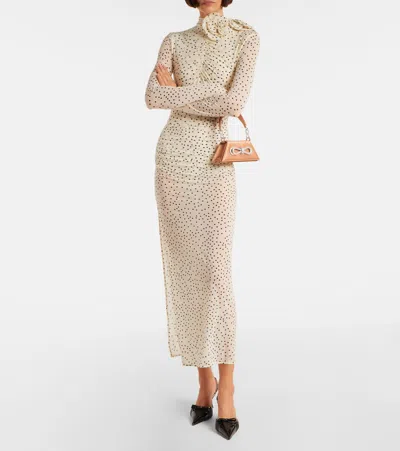 Mach&mach Samantha Double Bow Satin Shoulder Bag In Brown