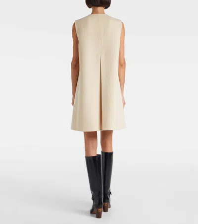 Valentino Short Dress In Wool And Cashmere In Neutral