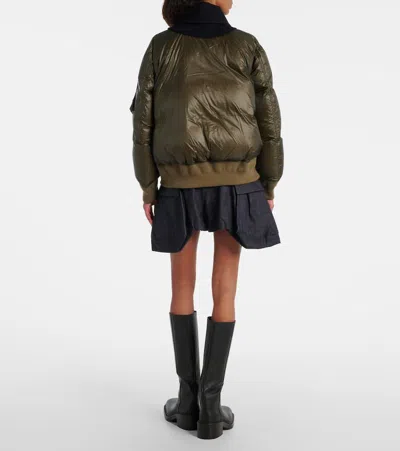 Sacai Double-breasted Down Jacket In Black