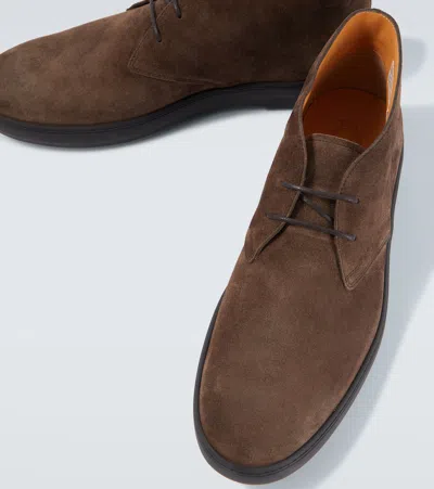 Tod's Suede Gommino Desert Boots In Brown
