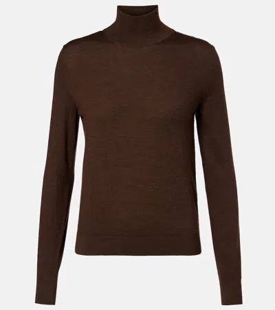 Loro Piana Tasmanian Virgin Wool Turtleneck Sweater In Brown