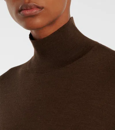 Loro Piana Tasmanian Virgin Wool Turtleneck Sweater In Brown