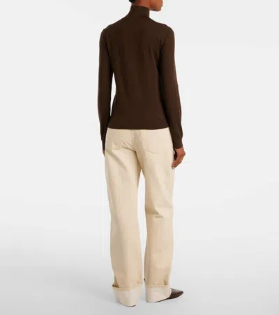 Loro Piana Tasmanian Virgin Wool Turtleneck Sweater In Brown