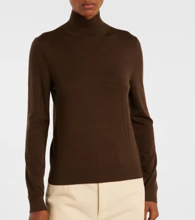 Loro Piana Tasmanian Virgin Wool Turtleneck Sweater In Brown