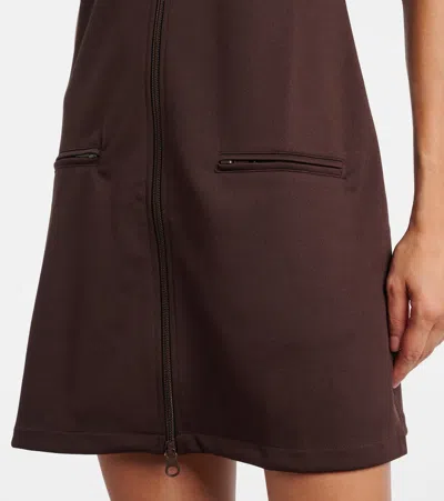 Courrèges Mini Dress With High Collar And Pockets In Brown