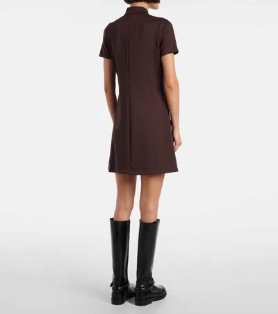 Courrèges Mini Dress With High Collar And Pockets In Brown