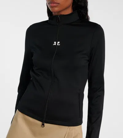Courrèges Courreges Interlock Jersey Track Jacket For Athletic In Black