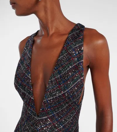 亮片金属丝面料加长连衣裙