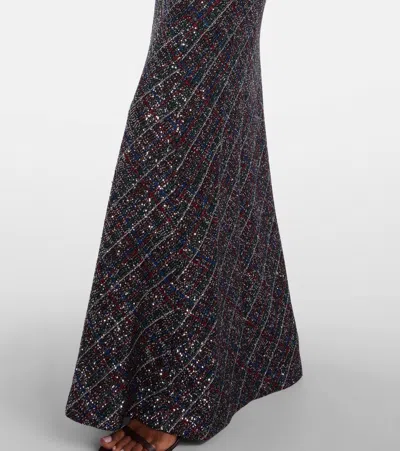 亮片金属丝面料加长连衣裙