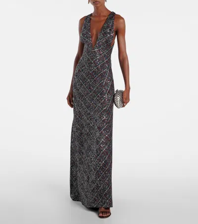 亮片金属丝面料加长连衣裙