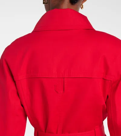 Jacquemus Belted Trench Coat With Structured Collar In Red