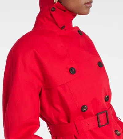 Jacquemus Belted Trench Coat With Structured Collar In Red