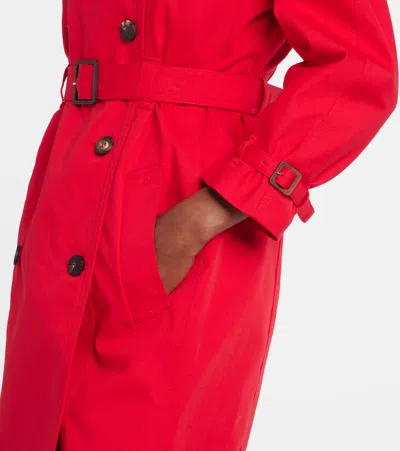 Jacquemus Belted Trench Coat With Structured Collar In Red