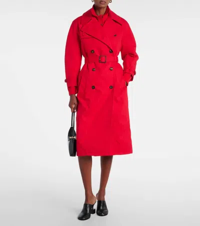Jacquemus Belted Trench Coat With Structured Collar In Red