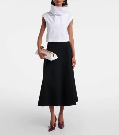 Jacquemus Triangle Midi Skirt Flared Hem In Black