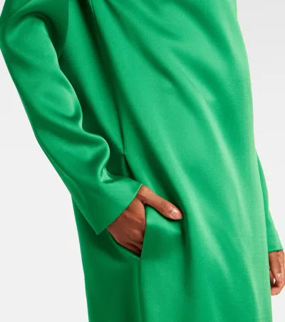 Tom Ford Long Sleeve Shiny Crepe Column Gown In Green