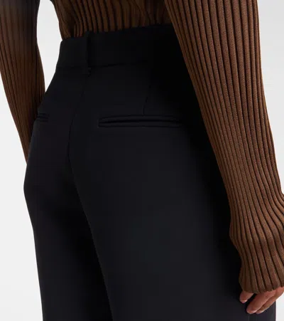 Khaite Teyana Pleated Woven Wide-leg Pants In Black
