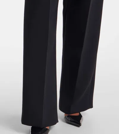 Khaite Teyana Pleated Woven Wide-leg Pants In Black