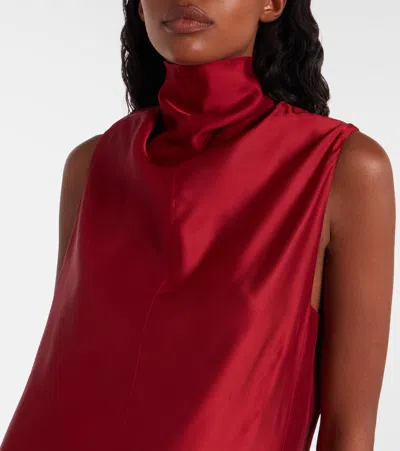 Khaite Womens Crimson Daria Sleeveless Woven Mini Dress In Red