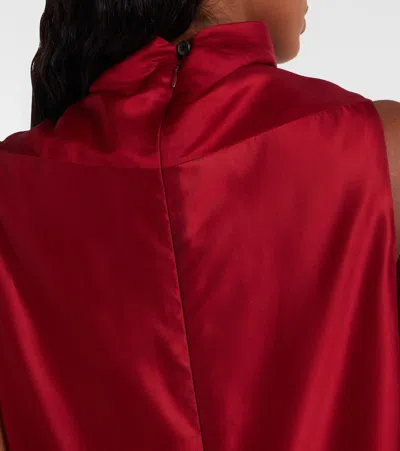 Khaite Womens Crimson Daria Sleeveless Woven Mini Dress In Red