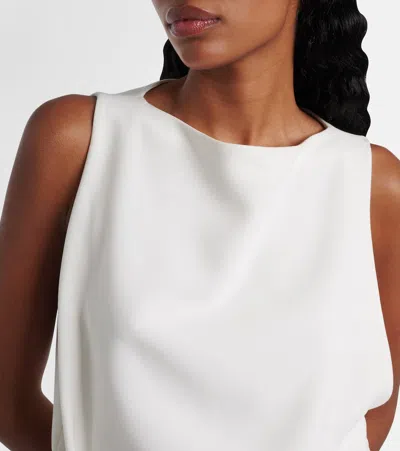 Proenza Schouler Rose-embellished Draped Maxi Evening Dress In White