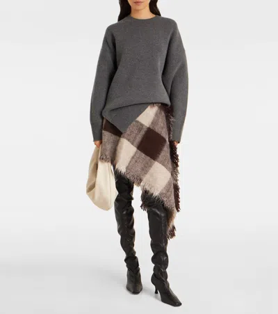 Proenza Schouler Kai Checked Alpaca And Wool-blend Miniskirt In Multi