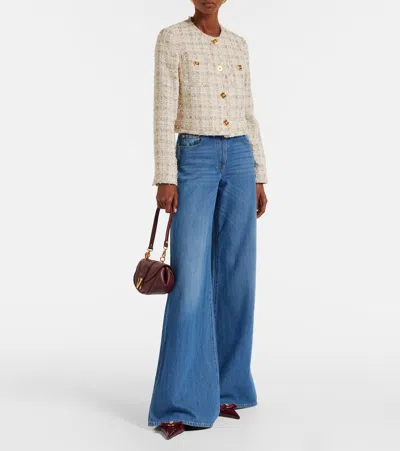 Versace Virtus Small Leather Shoulder Bag In Burgundy