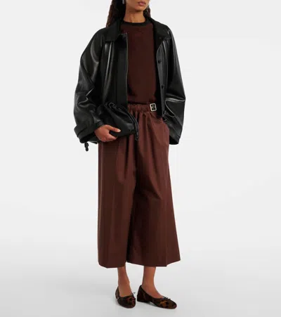 Christian Louboutin Sweetie Jane Leopard-print Calf Hair Ballet Flats In Brown