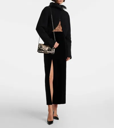 Christian Louboutin Loubi54 Small Lace Clutch In Neutral