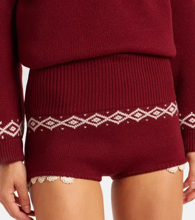 Magda Butrym Crochet Wool Shorts In Red