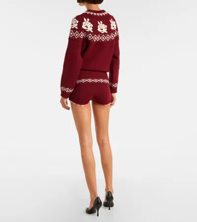 Magda Butrym Crochet Wool Shorts In Red