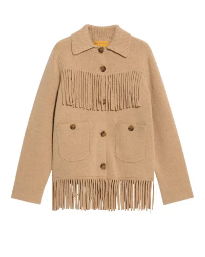 Guest In Residence Western Fringe Puffer Jackets Beige In Neutral