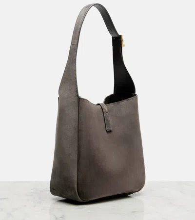 Saint Laurent Le 5 À 7 Supple Small Suede Shoulder Bag In Gray