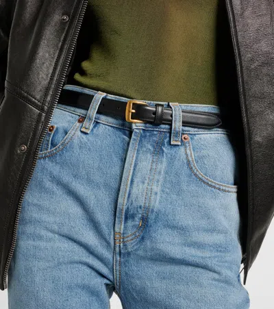 Saint Laurent Fine Ceinture Belt In Black