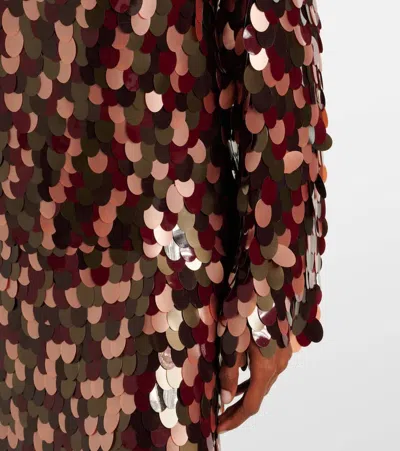 Dries Van Noten Burgundy Sequin Blouse In Multi