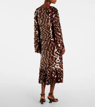 Dries Van Noten Burgundy Sequin Blouse In Multi