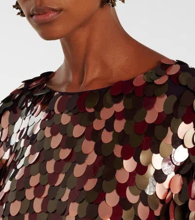 Dries Van Noten Burgundy Sequin Blouse In Multi