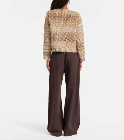 Veronica Beard Womens Desert Khaki Multi Sariyah Fringed-trims Cotton-blend Jacket In Neutral