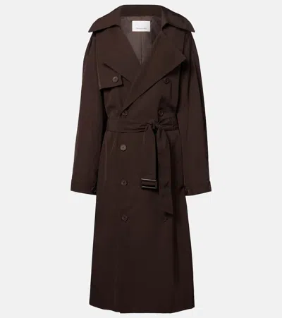 The Frankie Shop Womens Brown Mavis Oversized Woven Trench Coat Xs In Brown
