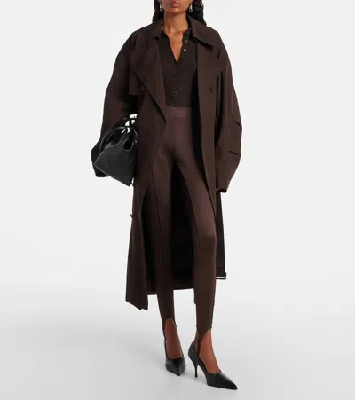 The Frankie Shop Womens Brown Mavis Oversized Woven Trench Coat Xs In Brown