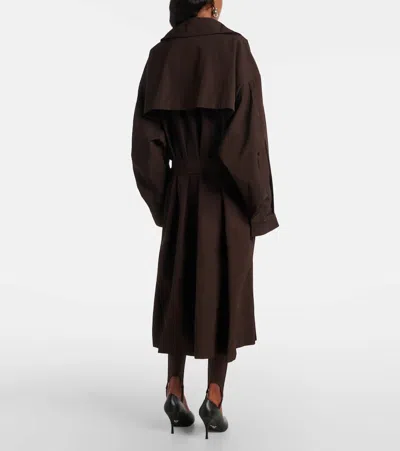 The Frankie Shop Womens Brown Mavis Oversized Woven Trench Coat Xs In Brown