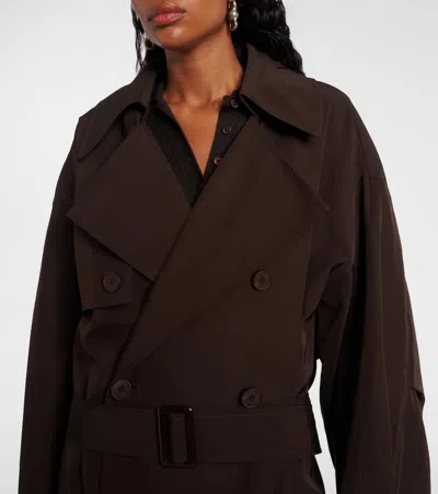 The Frankie Shop Womens Brown Mavis Oversized Woven Trench Coat Xs In Brown