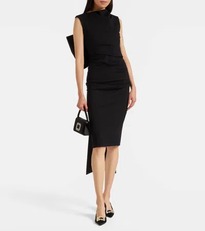 Dorothee Schumacher Lightweight Punto Milano Dress With Maxi Bow In Black