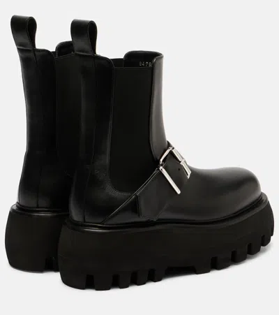 Alexander Mcqueen Ankle Boots With Buckle And Chunky Sole In Multi