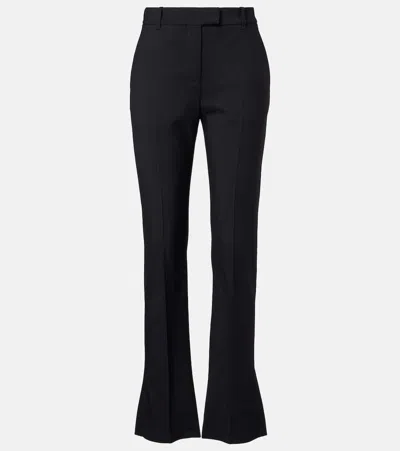 Alexander Mcqueen Tailored Wool Trousers Featuring Flared Hem In Black