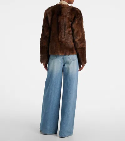Zimmermann Shearling Jacket Straight Collarless Design In Brown