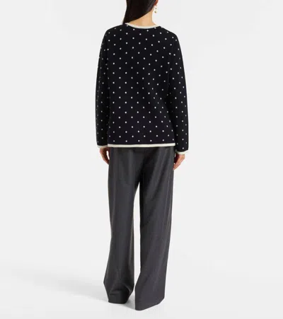 Rixo London Womens Peonies Ditsy Coral Mirja Polka-dot Stretch-wool Cardigan In Black