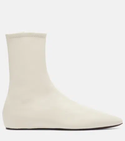 Herbert Levine All In All Leather Ankle Boots In White