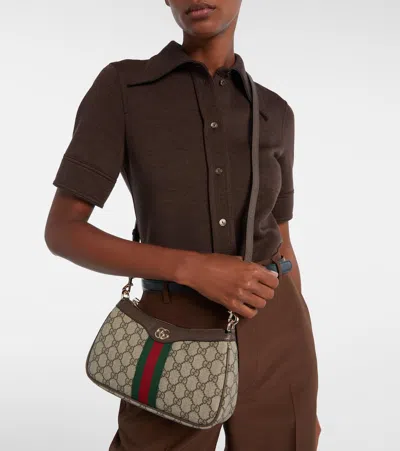 Gucci Ophidia Small Gg Shoulder Bag In Sand